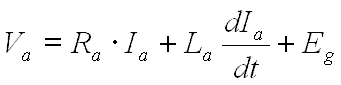 Va = Ra * Ia + La * dIa/dT + Eg